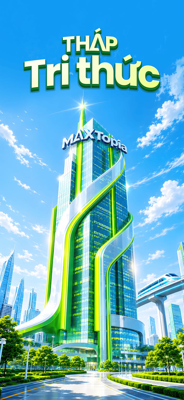 Minh họa Tháp tri thức trên Max app